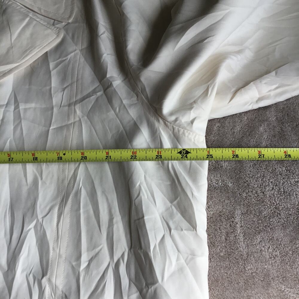 London Fog Cream Off White Double-Breasted Ligth weight Trench Coat Sz XL - Picture 6 of 8